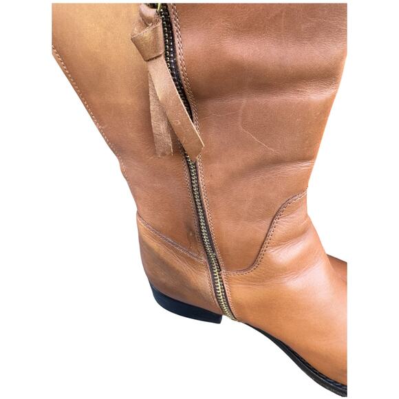 Designer BODEN ‘ALLERCOMBE’ Knee High Tan Leather Boots Women 8.5, UK 39 614684 - Picture 7 of 9